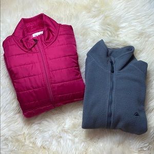 •SNOZU• {gray & black} Full Zip Fleece •faded glory• Full Zip Magenta Fleece